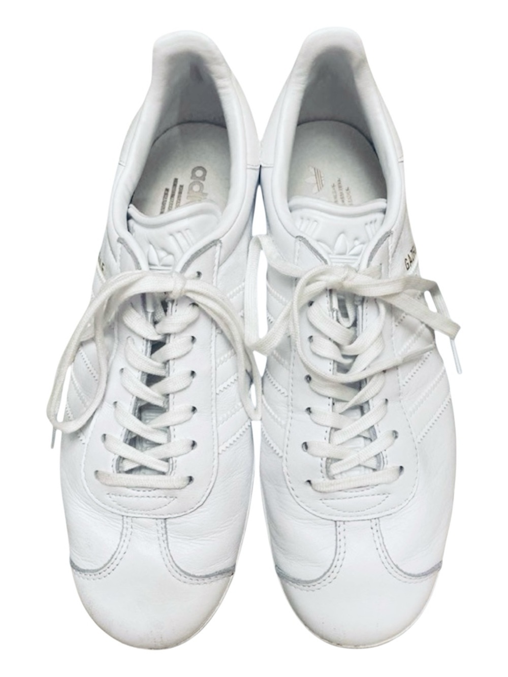 adidas White Leather gazelle Style Low-Top Sneakers 9